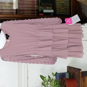 Amy Byer Girls' Layered Long Sleeves Blush Pink  Dress size 16